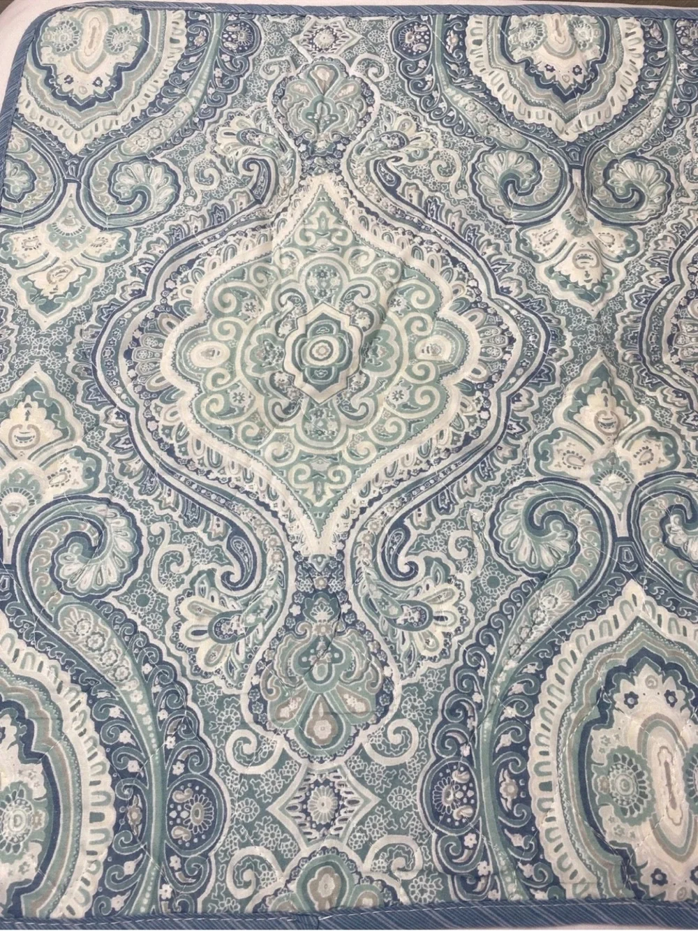 Tommy Bahama blue /aqua green Queen pillow shams 3